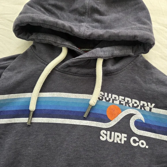 Superdry Surf Co. Gray Hoodie for Men XL British Design Spirit Of Japan - Picture 2 of 10